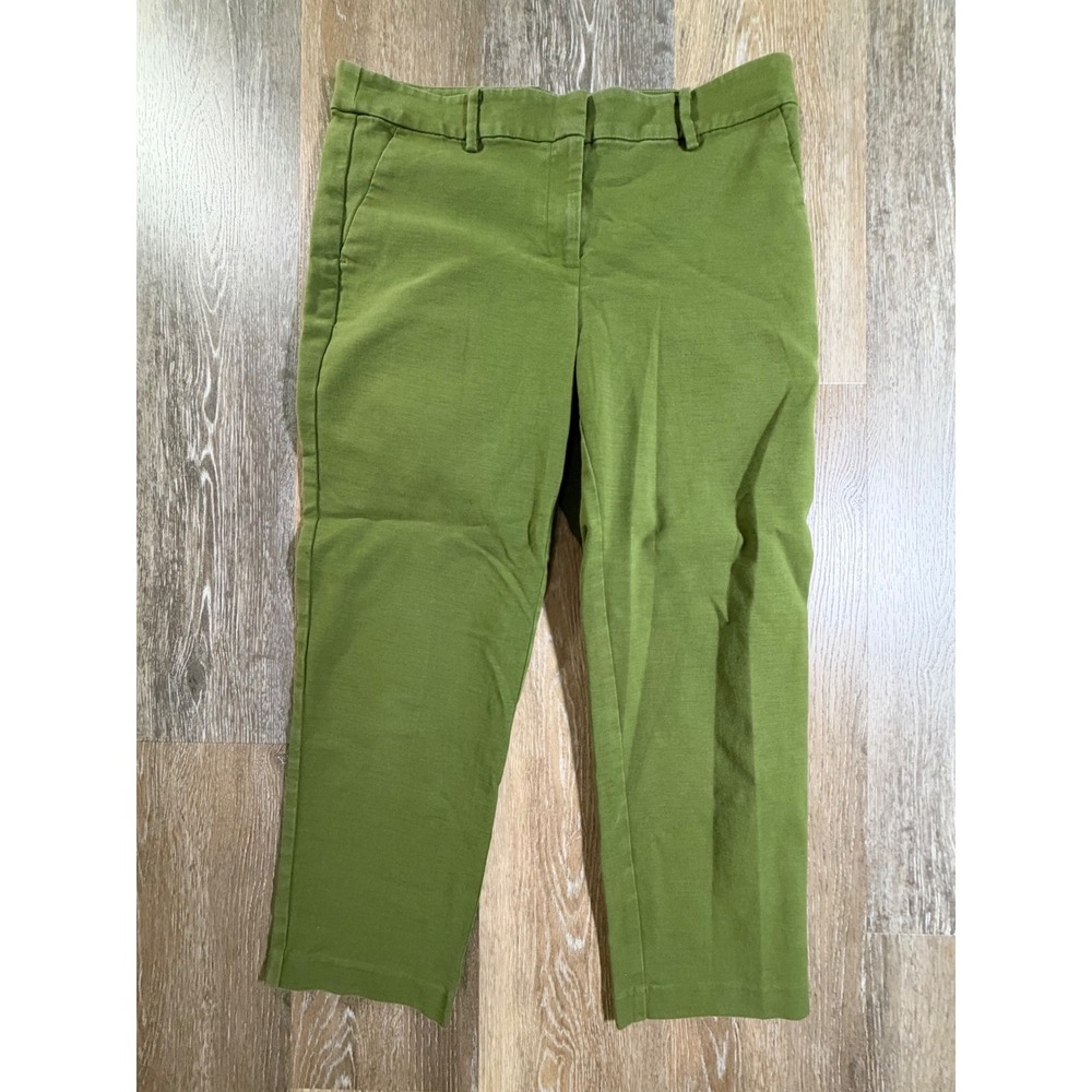 Loft Riviera Slim Pants Womens 10 Green Olive Chino Trouser Workwear 5913